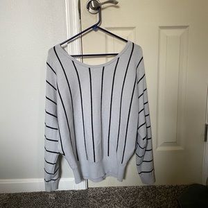 EXPRESS Women’s Striped Dolman Sleeve Sweater LG